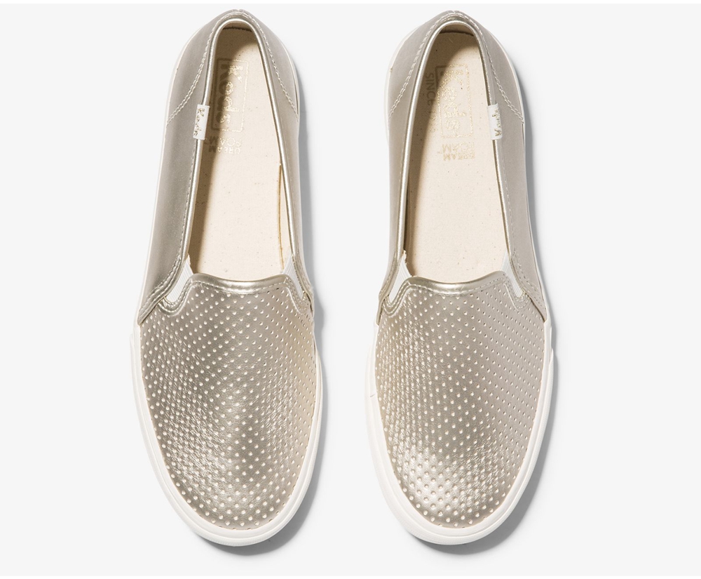 Slip Ons Keds Femme Doré - Double Decker Metallic - 910-XDRAYH